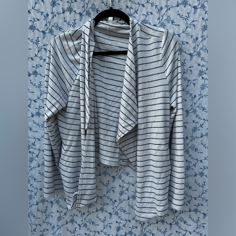 Adyson Parker Black and White Striped Light Jacket/Cardigan